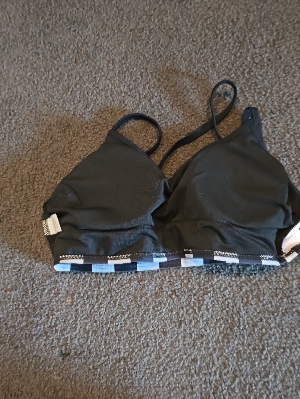 Checkerboard Black & White Sports Bralette - Strappy Back - Picture 4 of 4